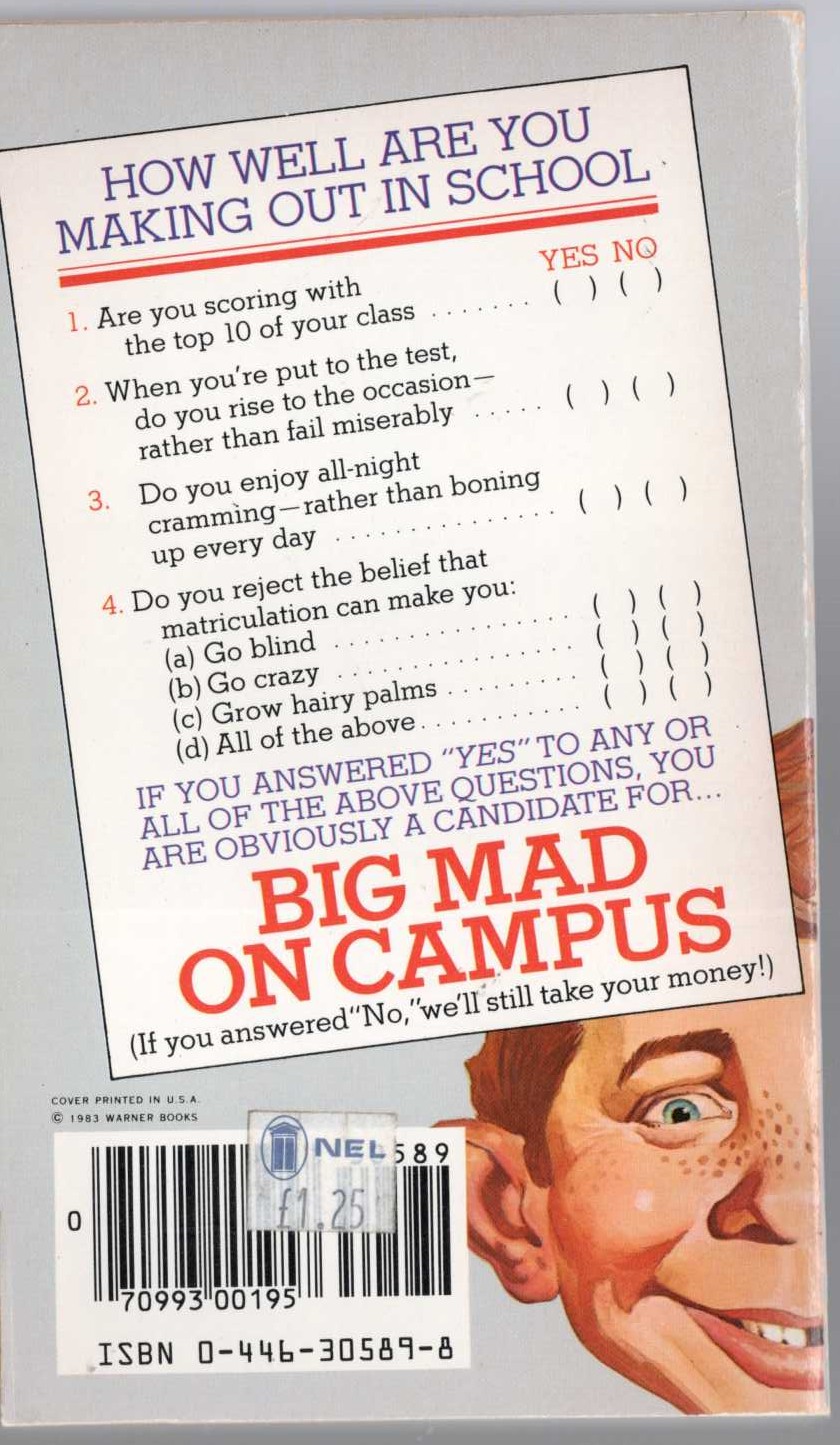 Books Mad  BIG MAD ON CAMPUS magnified rear book cover image