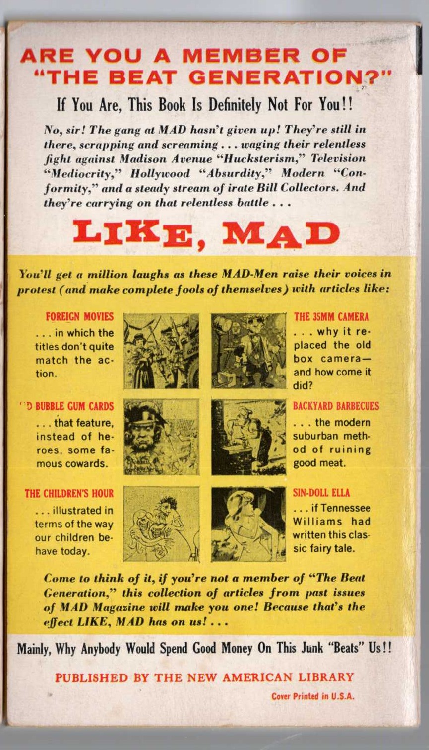 Books Mad  WILLIAM M.GAINES'S LIKE, MAD magnified rear book cover image