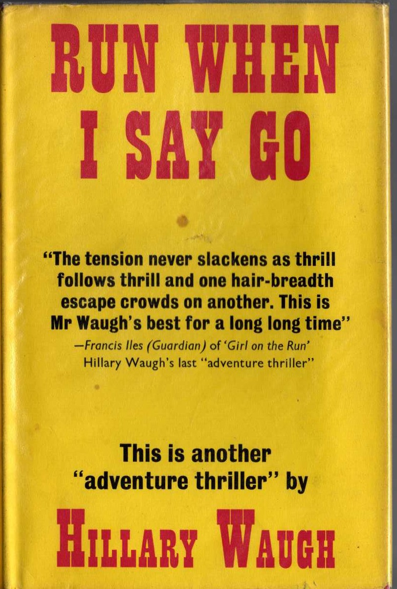 RUN WHEN I SAY GO front book cover image