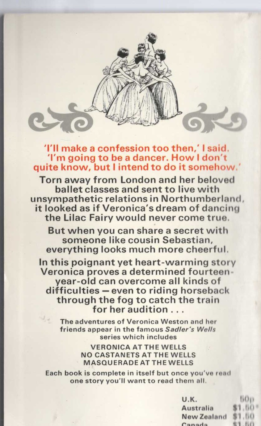 Lorna Hill  A DREAM OF SADLER'S WELLS magnified rear book cover image