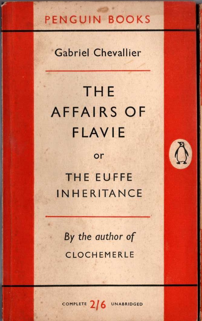 Gabriel Chevallier  THE AFFAIRS OF FLAVIE front book cover image