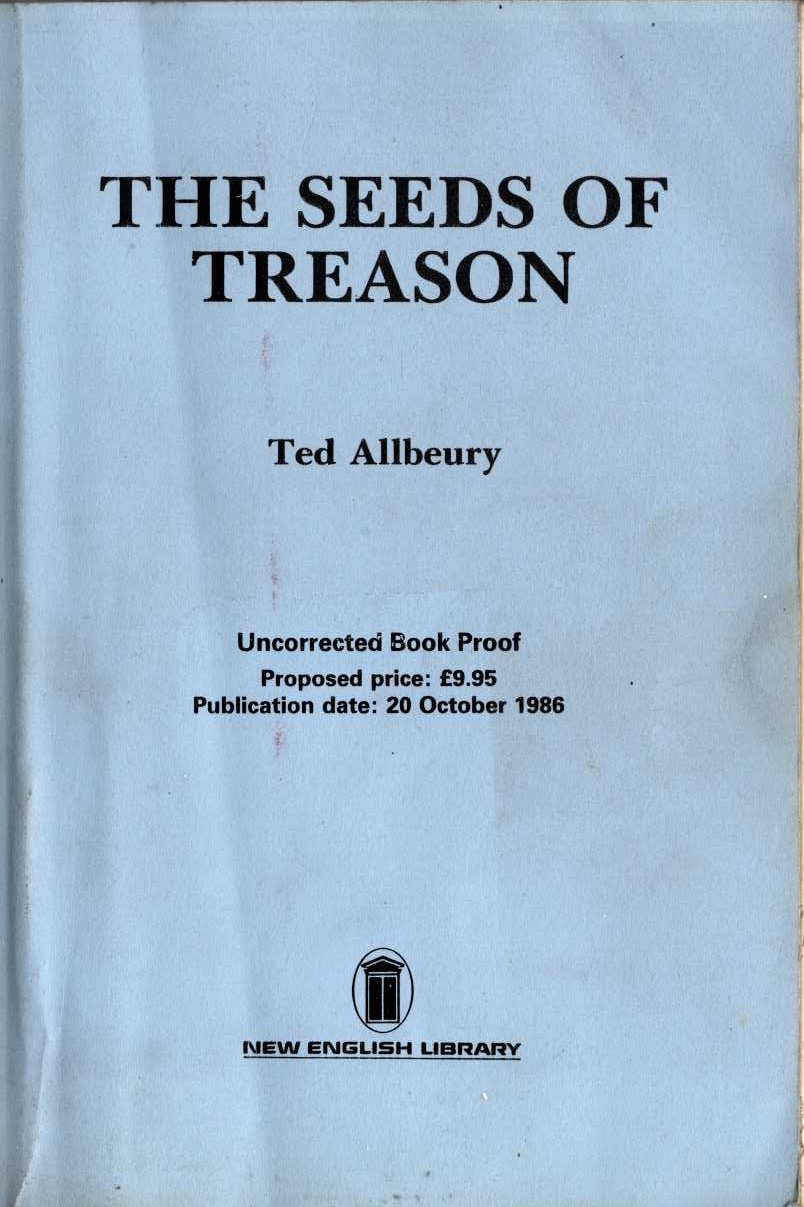 THE SEEDS OF TREASON front book cover image