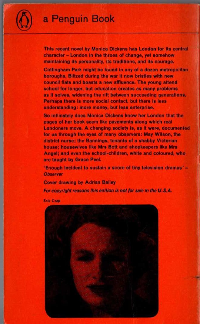 Monica Dickens  THE HEART OF LONDON magnified rear book cover image