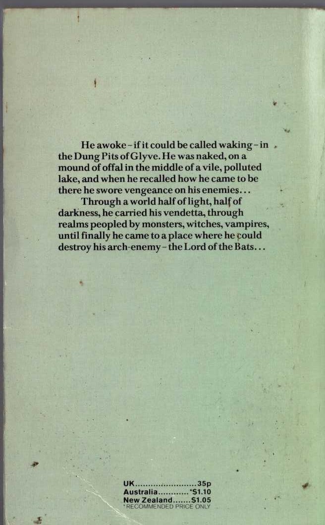 Roger Zelazny  JACK OF SHADOWS magnified rear book cover image
