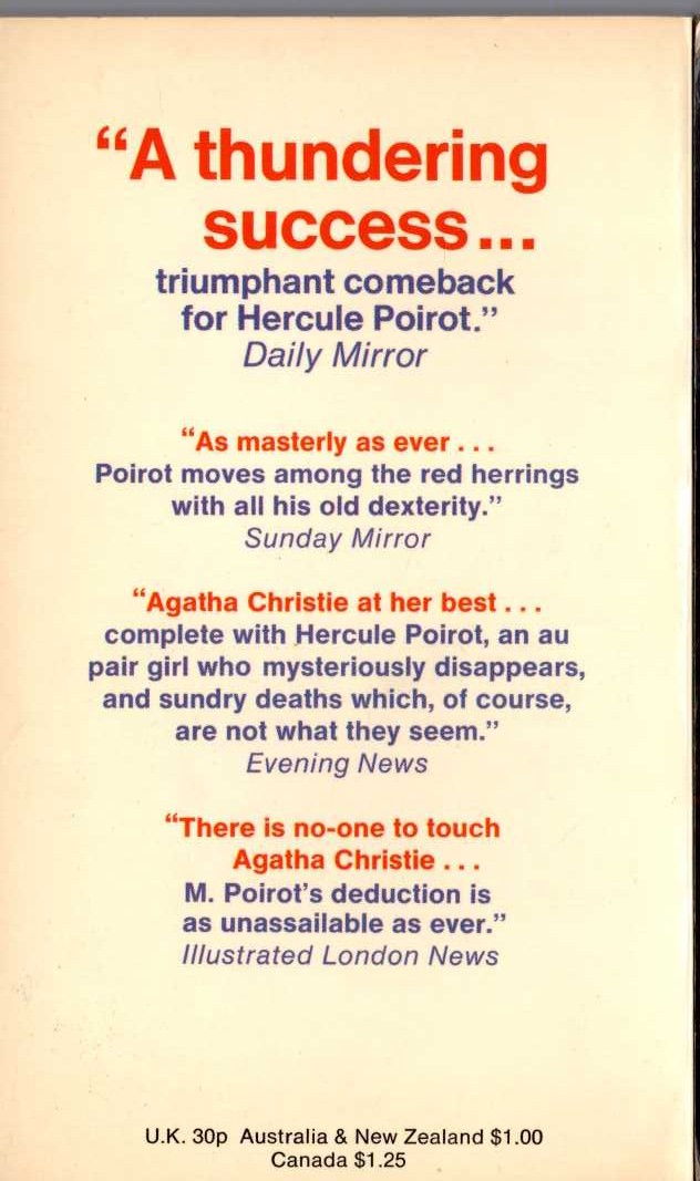Agatha Christie  HALLOWE'EN PARTY magnified rear book cover image