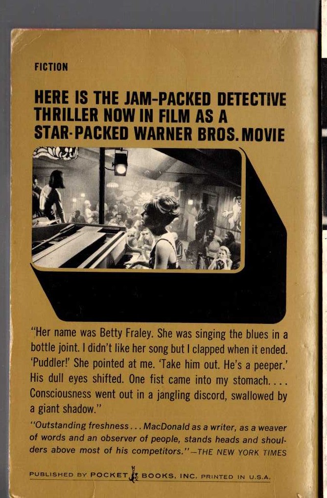 Ross Macdonald  HARPER (Film tie-in: Paul Newman) magnified rear book cover image