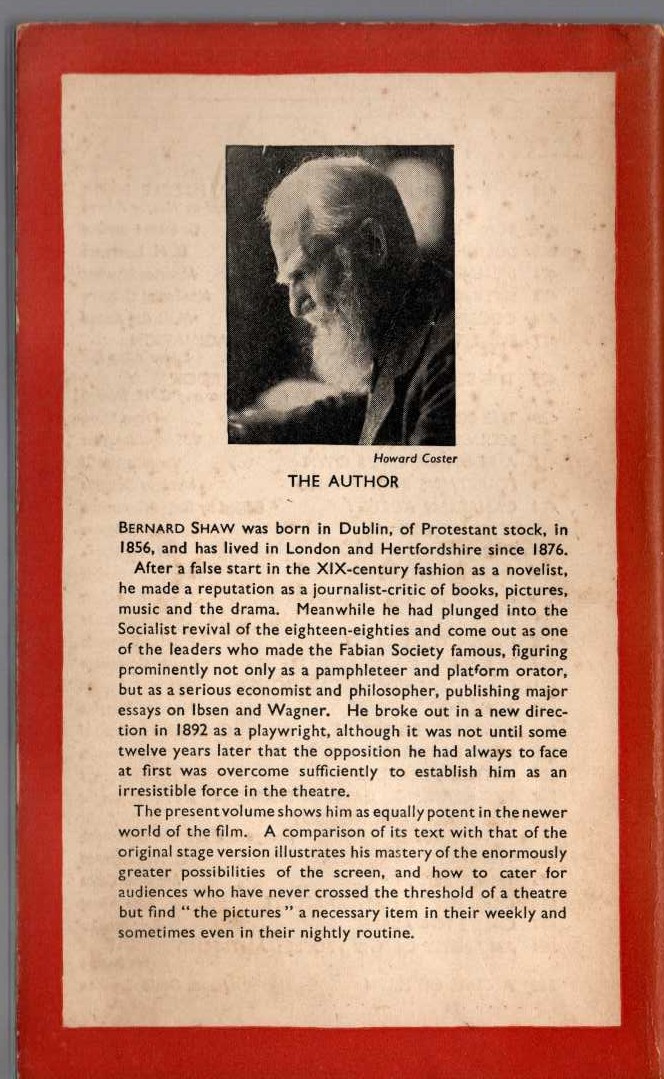 Bernard Shaw  MAJOR BARBARA magnified rear book cover image