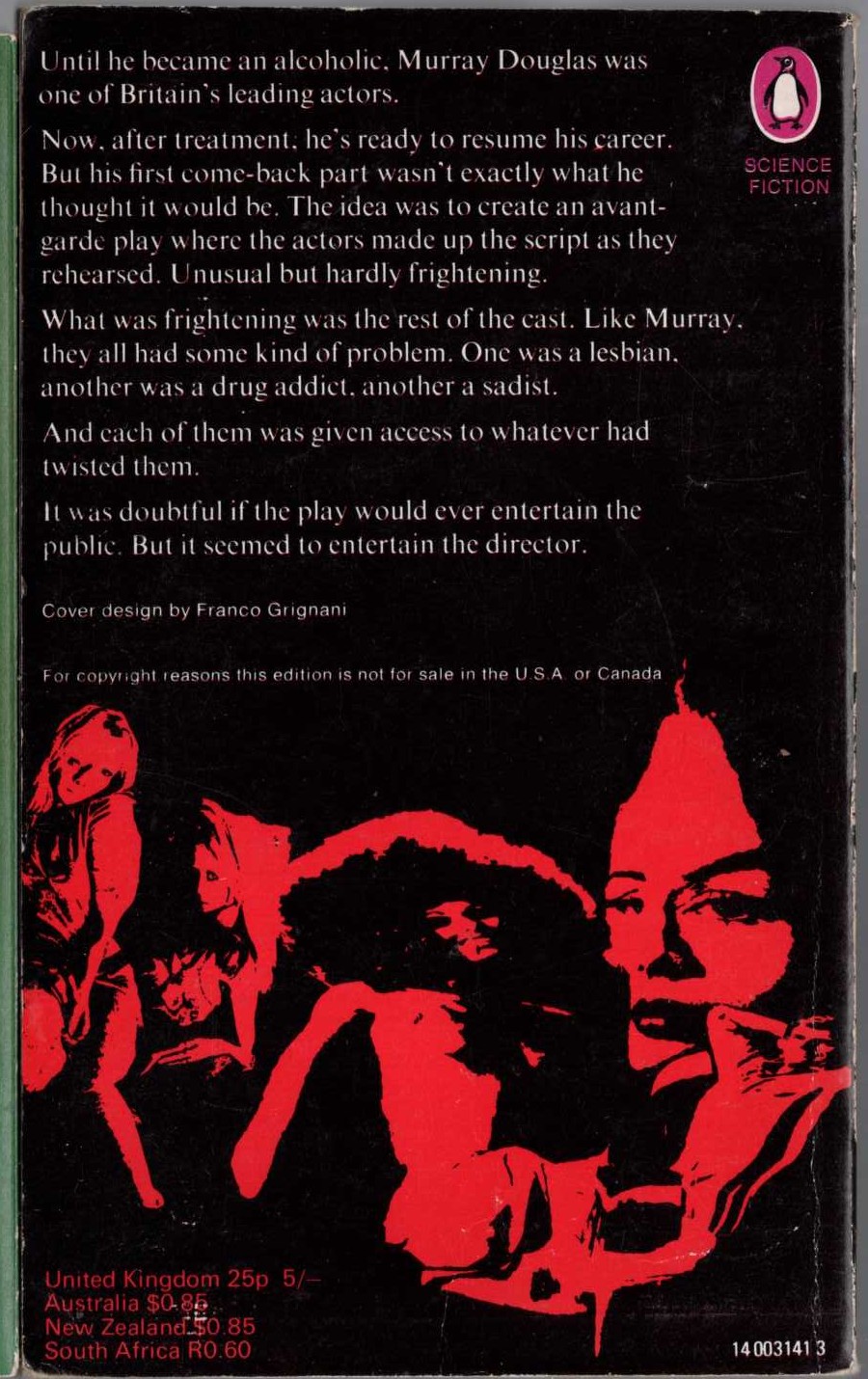 John Brunner  THE PRODUCTIONS OF TIME magnified rear book cover image