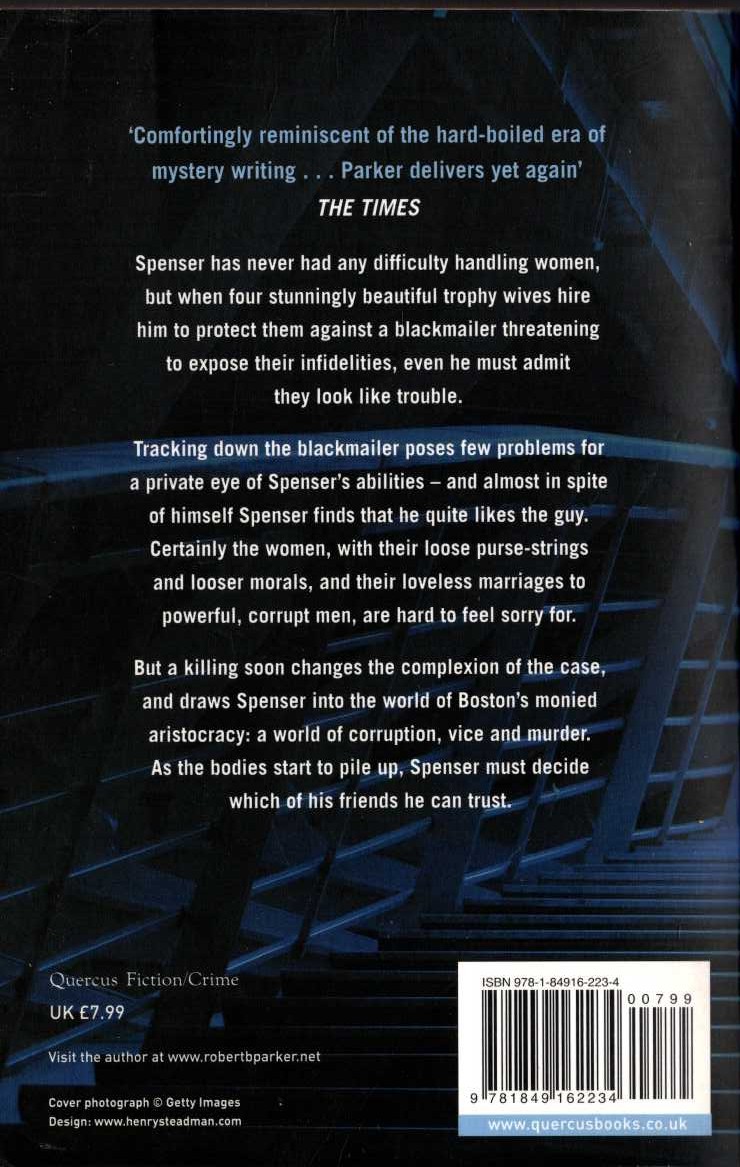 Robert B. Parker  THE PROFESSIONAL magnified rear book cover image