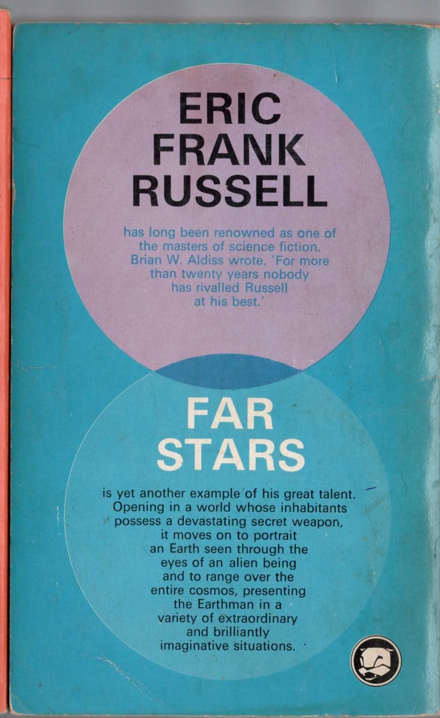 Eric Frank Russell  FAR STARS magnified rear book cover image