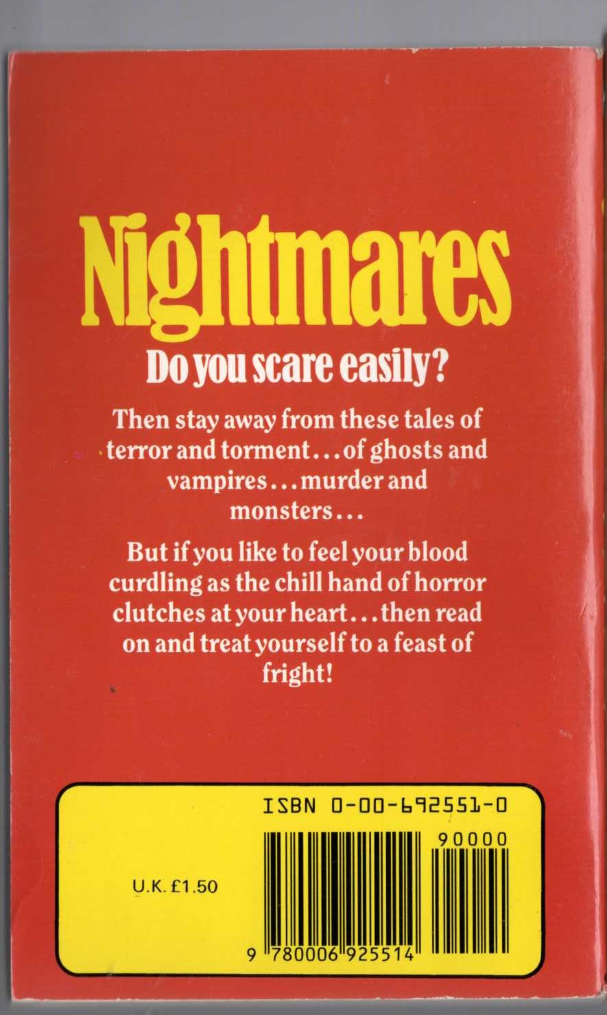 Mary Danby (edits) NIGHTMARES 3 magnified rear book cover image