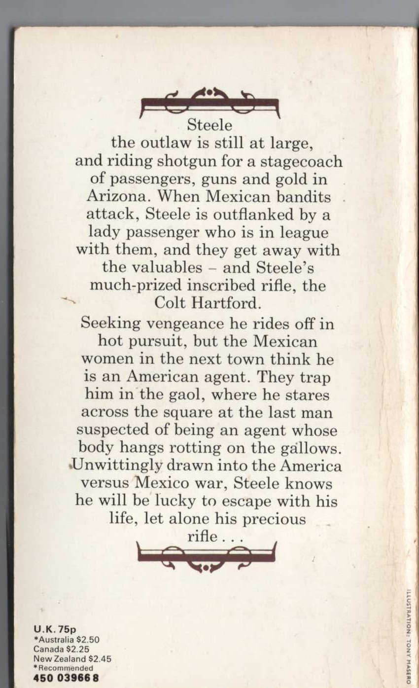 George G. Gilman  ADAM STEELE 5: GUN RUN magnified rear book cover image
