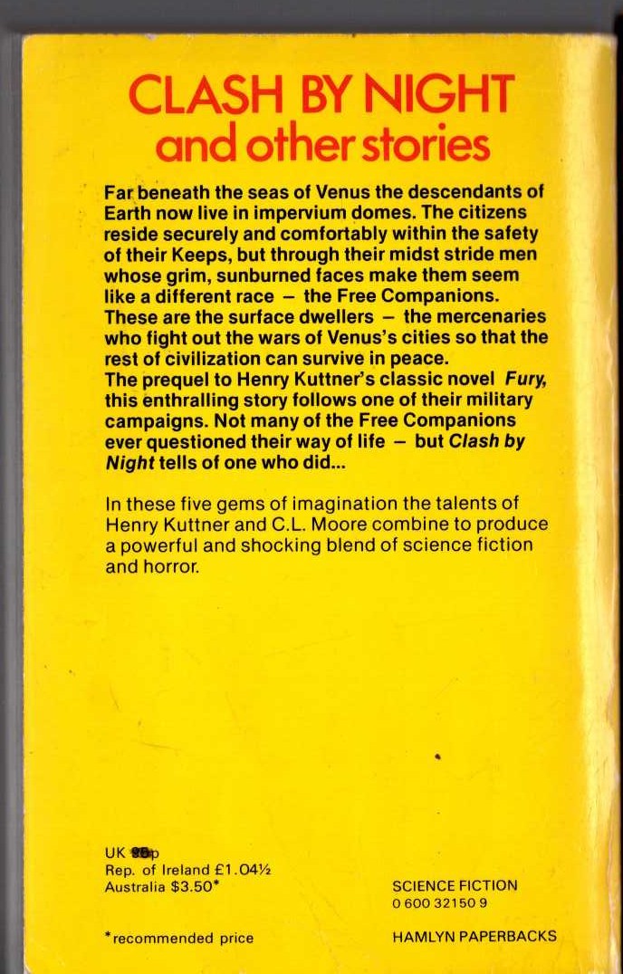 Henry Kuttner  CLASH BY NIGHT magnified rear book cover image