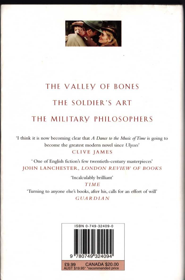 Anthony Powell  A DANCE TO THE MUSIC OF TIME 3: AUTUMN: THE VALLEY OF BONES/ THE SOLDIER'S ART/ THE MILITARY PHILOSOPHERS magnified rear book cover image