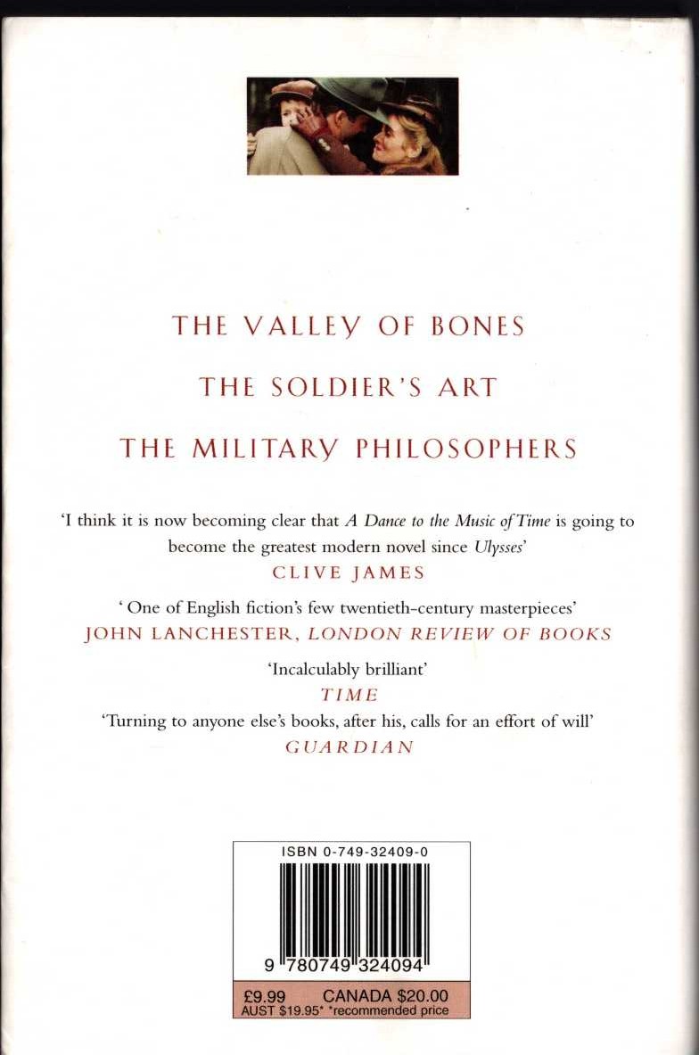 Anthony Powell  A DANCE TO THE MUSIC OF TIME 3: AUTUMN: THE VALLEY OF BONES/ THE SOLDIER'S ART/ THE MILITARY PHILOSOPHERS magnified rear book cover image