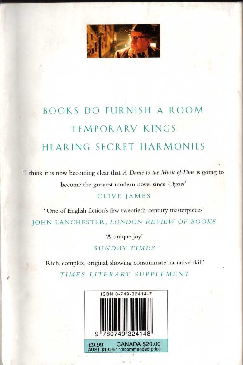 Anthony Powell  A DANCE TO THE MUSIC OF TIME 4: WINTER: BOOKS DO FURNISH A ROOM/ TEMPORARY KINGS/ HEARING SECRET HARMONIES magnified rear book cover image