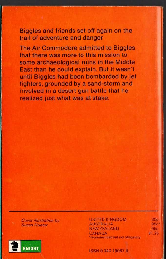 Captain W.E. Johns  BIGGLES' SPECIAL CASE magnified rear book cover image