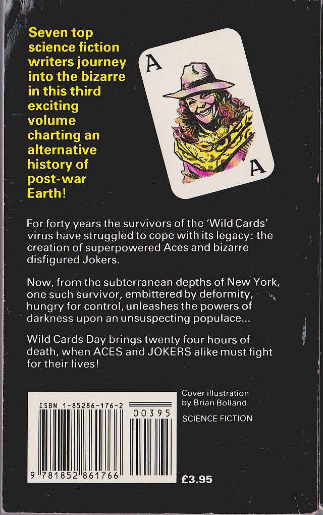 George R.R. Martin (edits) WILD CARDS VOLUME 3: JOKERS WILD magnified rear book cover image
