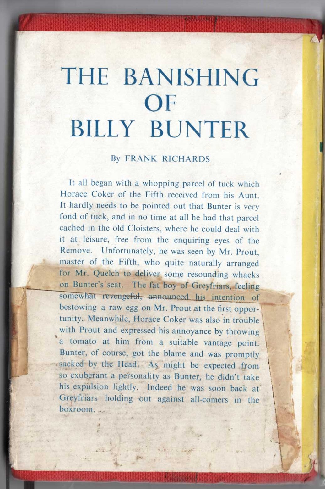 BILLY BUNTER'S BOLT magnified rear book cover image
