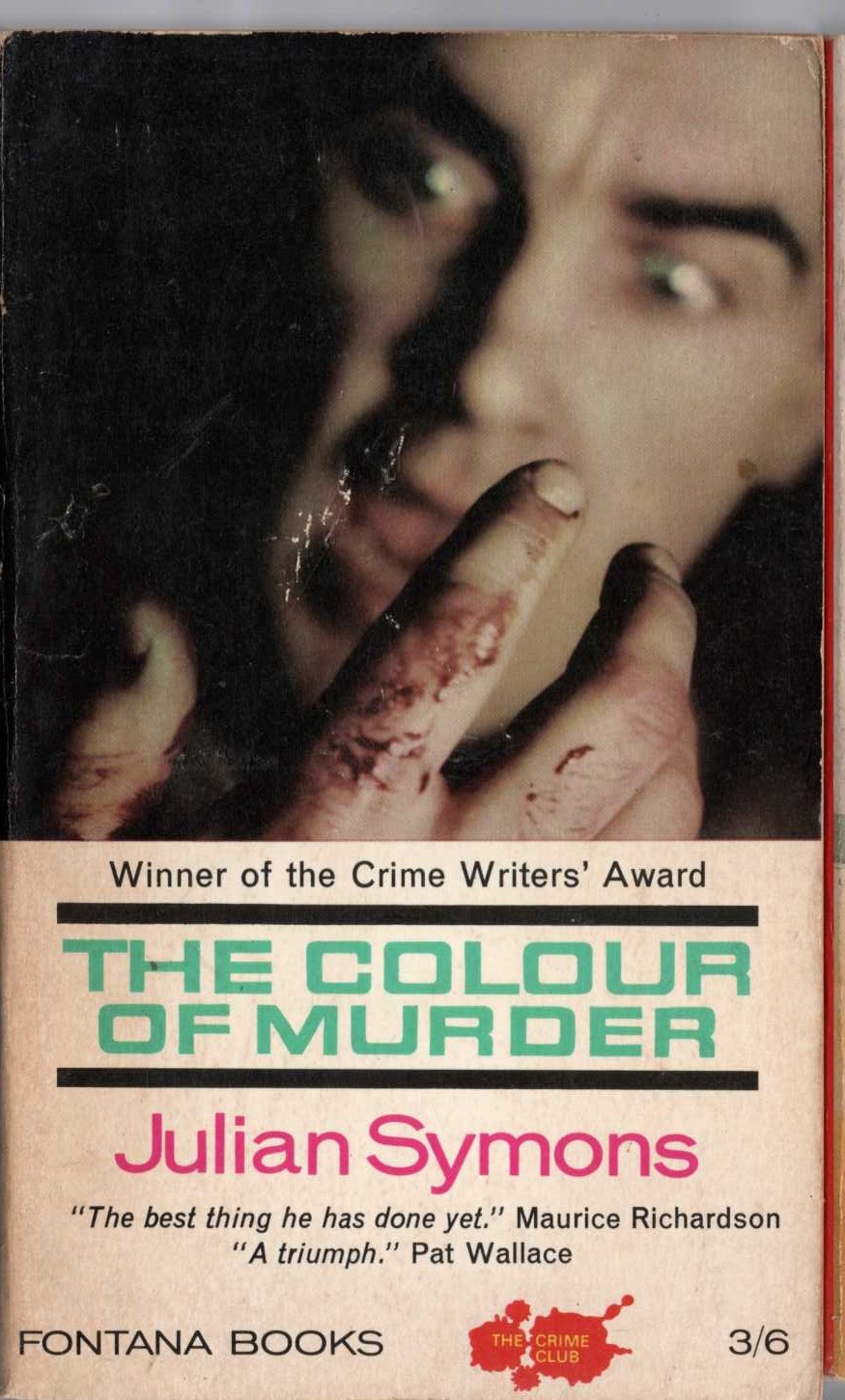 Julian Symons  THE COLOUR OF MURDER front book cover image