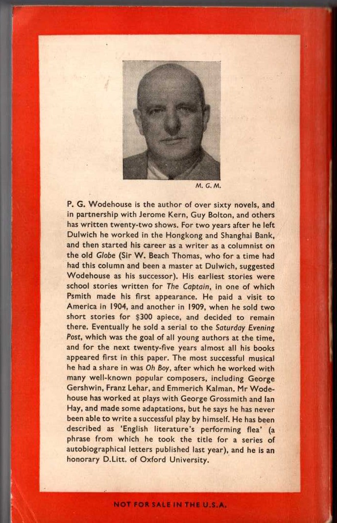 P.G. Wodehouse  BLANDINGS CASTLE magnified rear book cover image