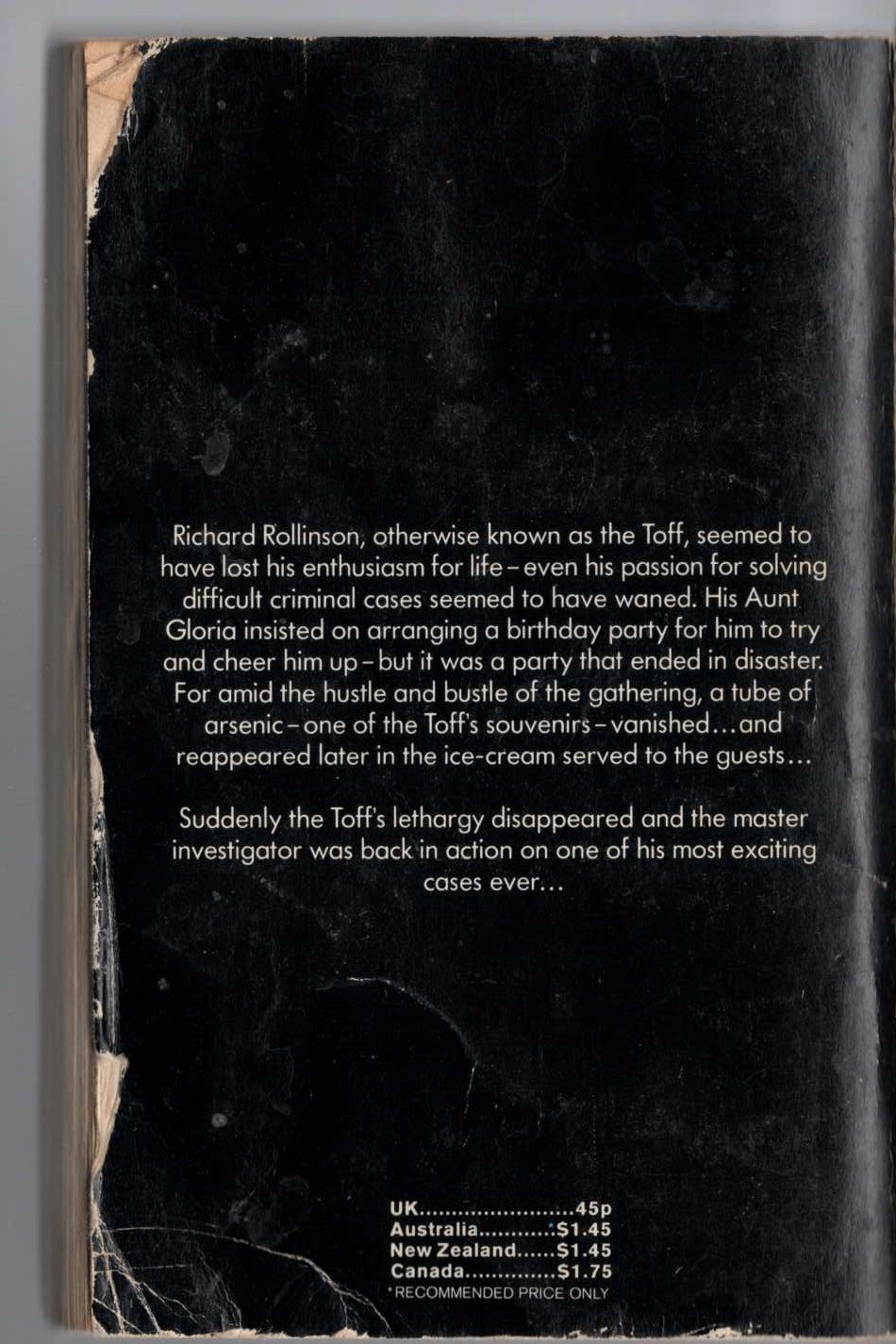 John Creasey  THE TOFF ON ICE magnified rear book cover image