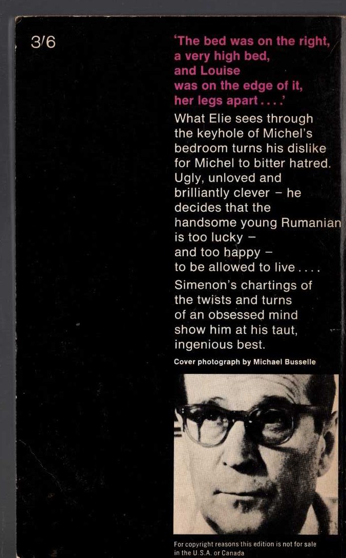 Georges Simenon  ACCOUNT UNSETTLED magnified rear book cover image