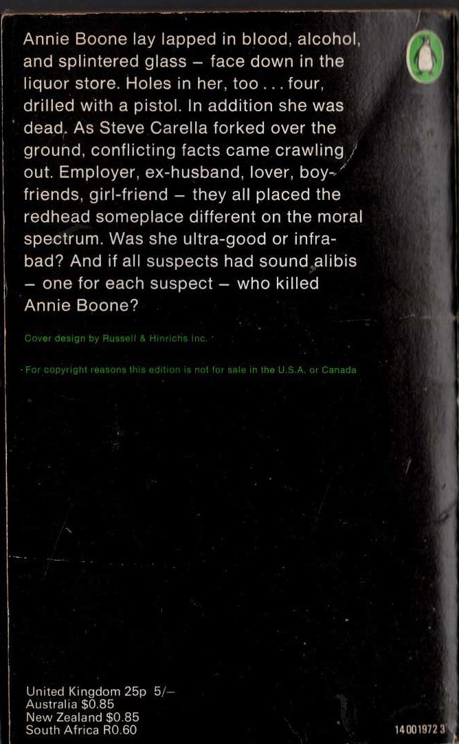 Ed McBain  KILLER'S CHOICE magnified rear book cover image