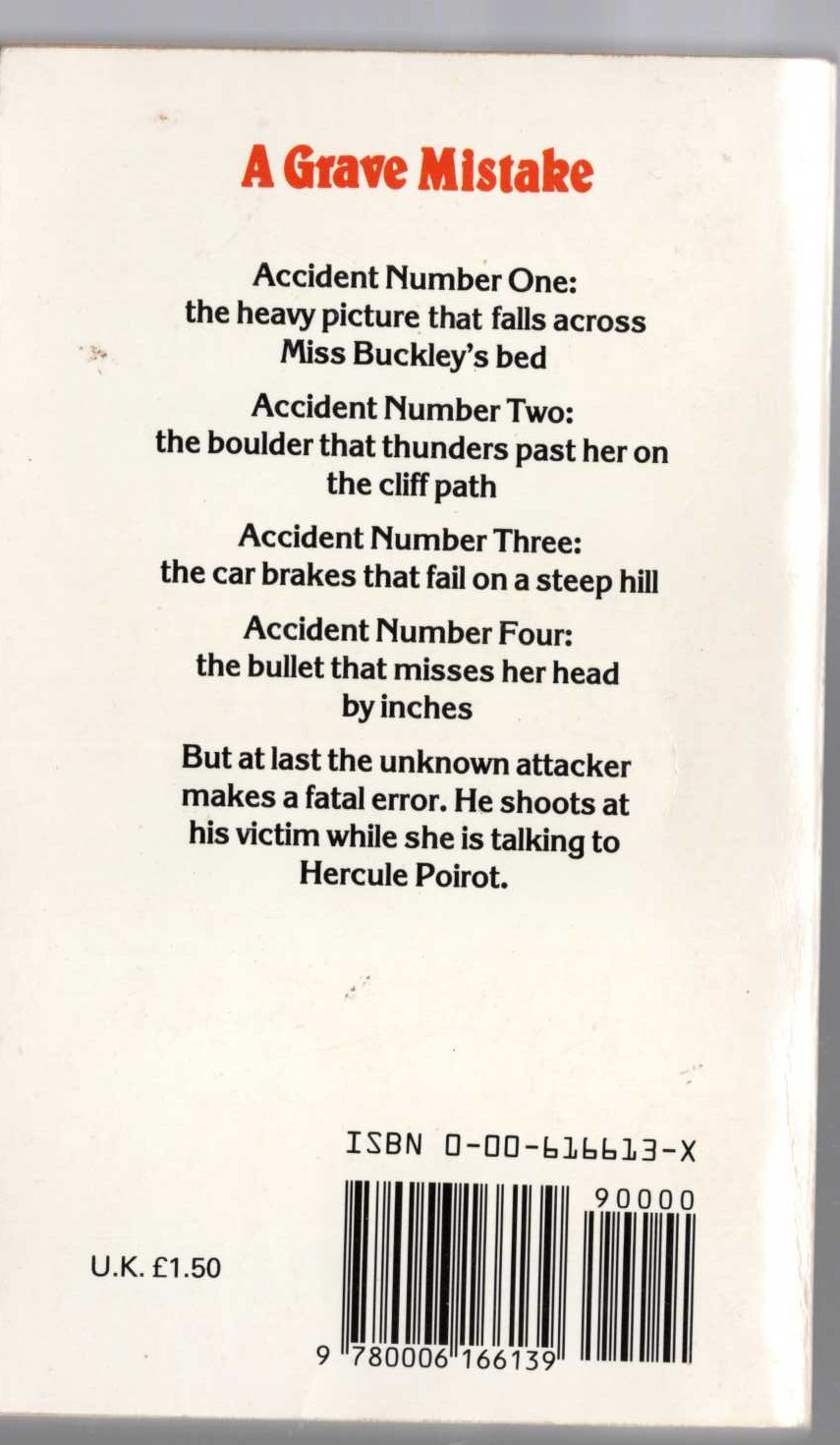 Agatha Christie  PERIL AT END HOUSE magnified rear book cover image