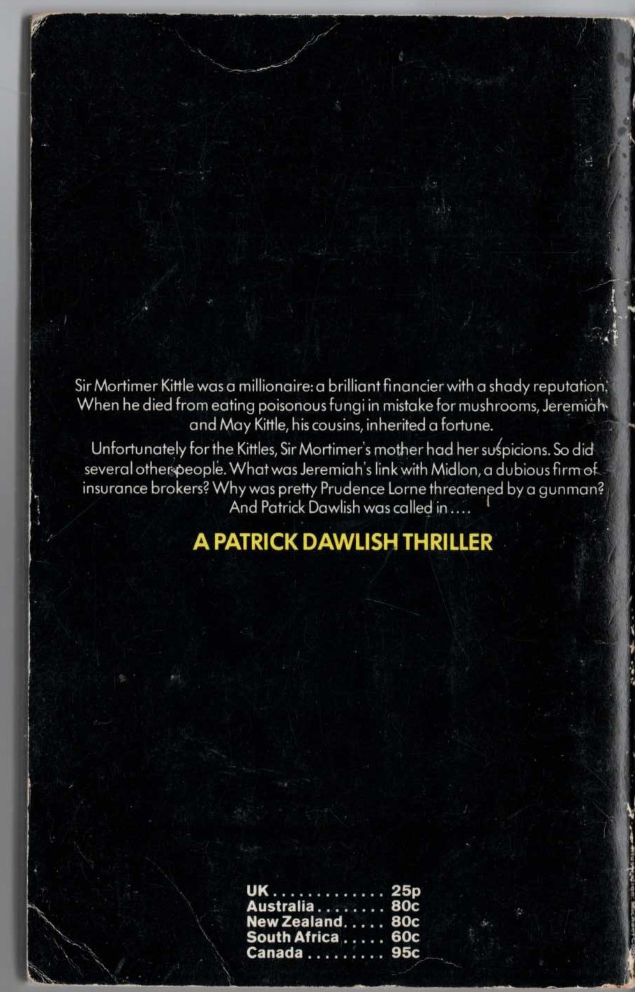 Gordon Ashe  MURDER WITH MUSHROOMS magnified rear book cover image