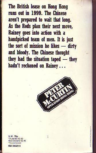 Peter McCurtin  OPERATION HONG KONG front book cover image