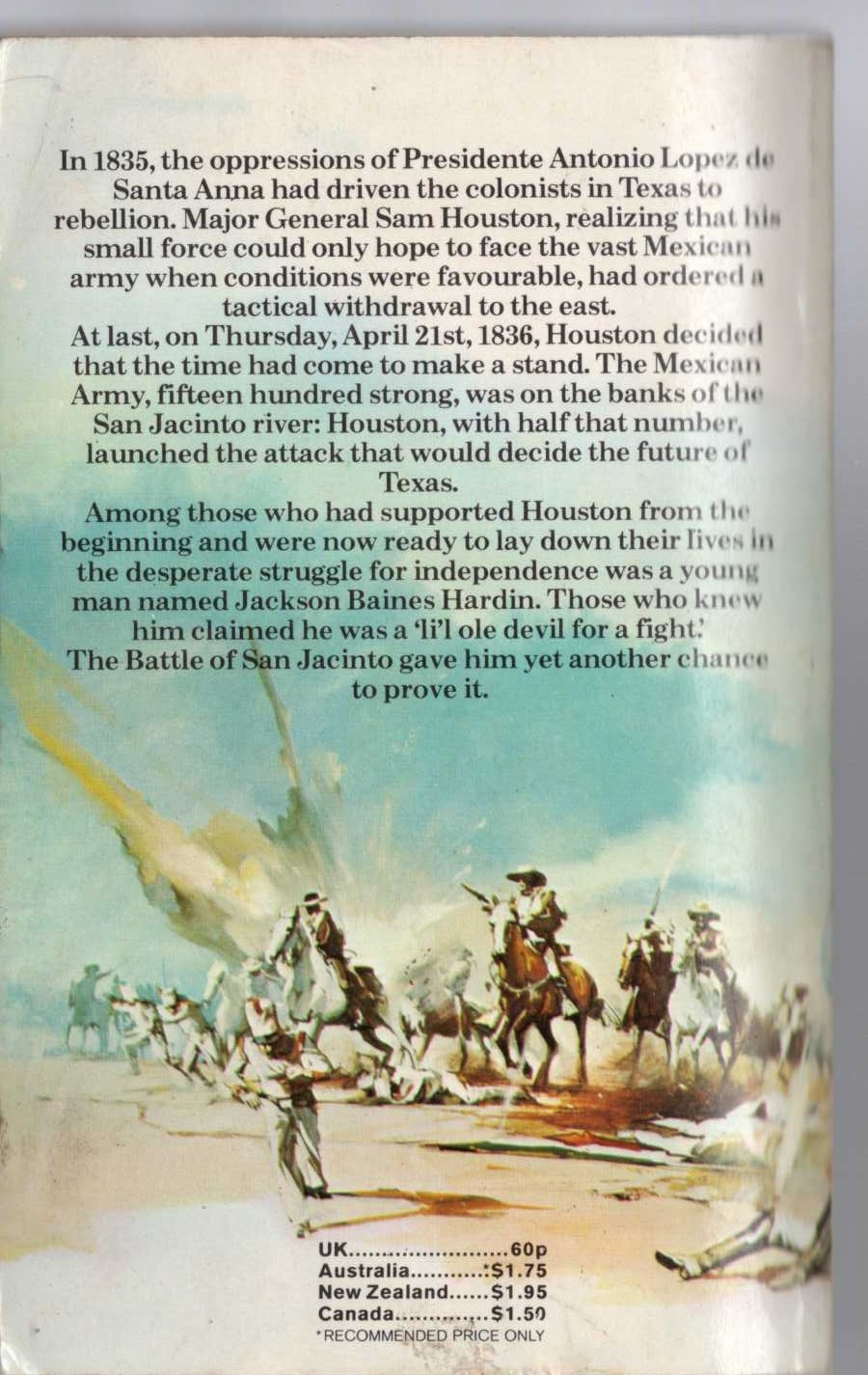 J.T. Edson  OLE DEVIL AT SAN JACINTO magnified rear book cover image