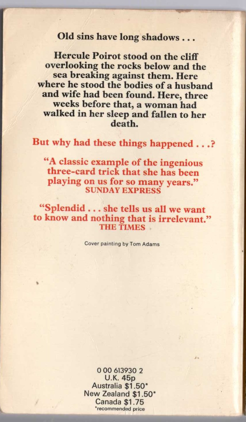 Agatha Christie  ELEPHANTS CAN REMEMBER magnified rear book cover image