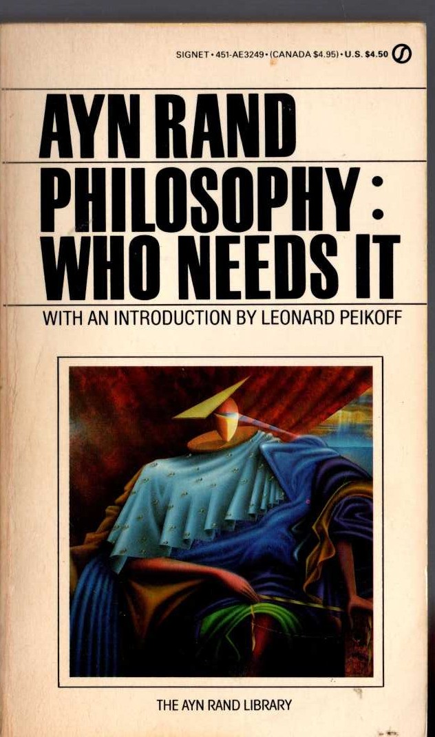 Ayn Rand  PHILOSOPHY: WHO NEEDS IT front book cover image