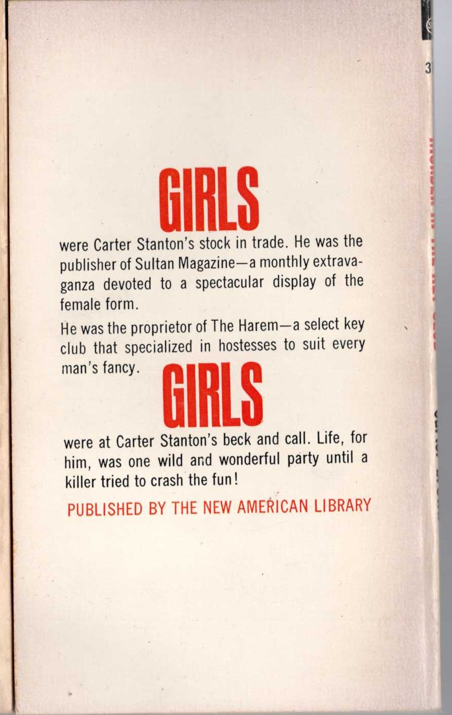 Carter Brown  MURDER IN THE KEY CLUB magnified rear book cover image