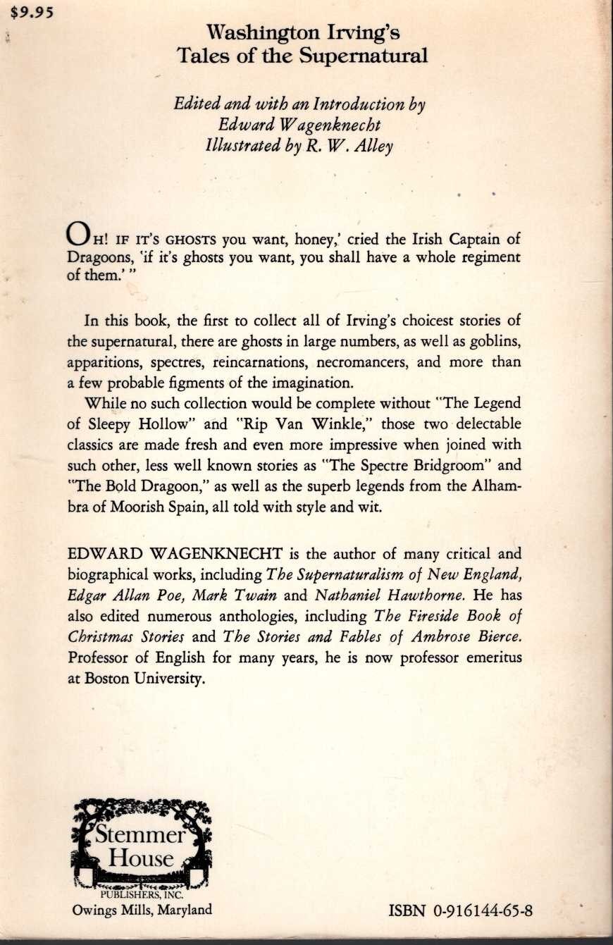 Washington Irving  WASHINGTON'S IRVING'S TALES OF THE SUPERNATURAL magnified rear book cover image