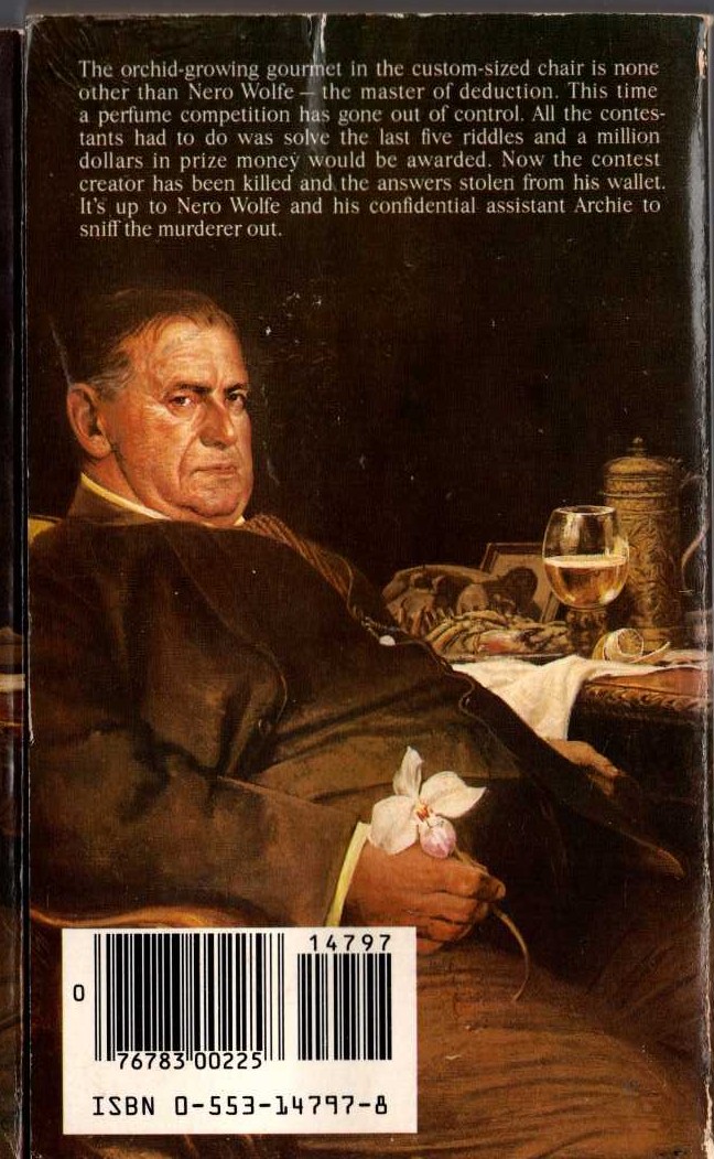 Rex Stout  BEFORE MIDNIGHT magnified rear book cover image