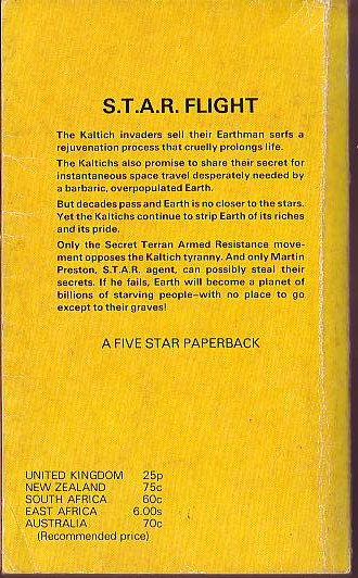 E.C. Tubb  S.T.A.R. FLIGHT magnified rear book cover image
