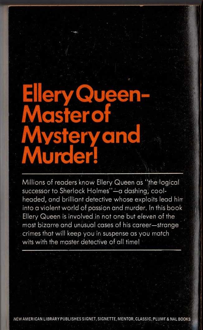 Ellery Queen  THE ADVENTURES OF ELLERY QUEEN magnified rear book cover image