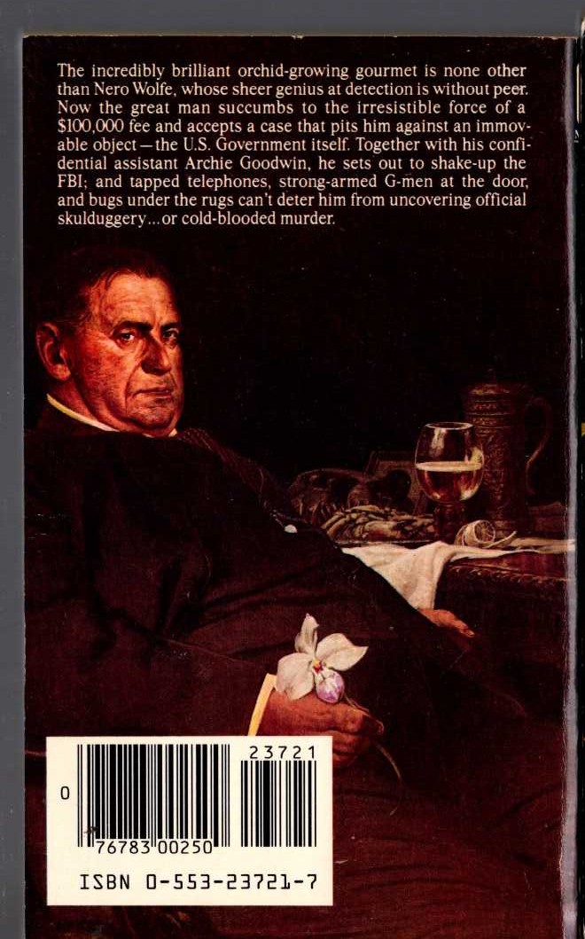 Rex Stout  THE DOORBELL RANG magnified rear book cover image