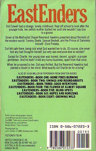 Hugh Miller  EASTENDERS (BBC-TV) 7: The Baffled Heart magnified rear book cover image