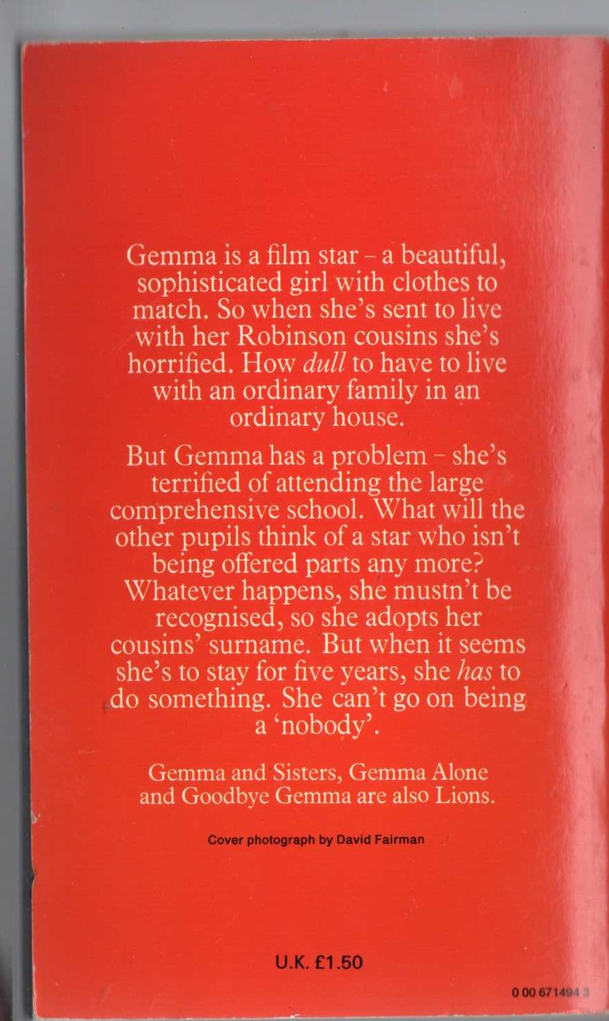 Noel Streatfeild  GEMMA magnified rear book cover image