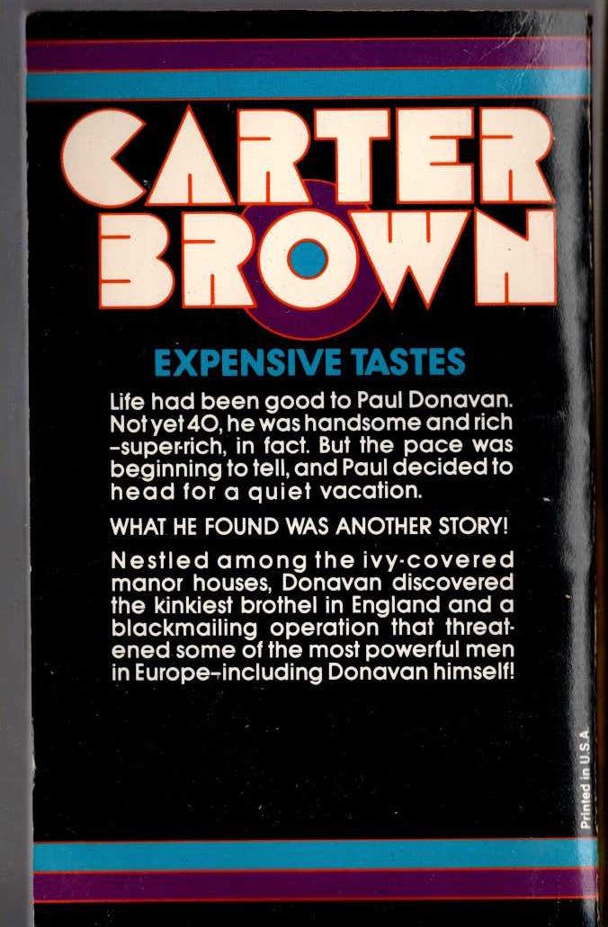 Carter Brown  DONAVAN'S DELIGHT magnified rear book cover image