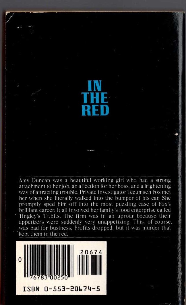 Rex Stout  BAD FOR BUSINESS magnified rear book cover image