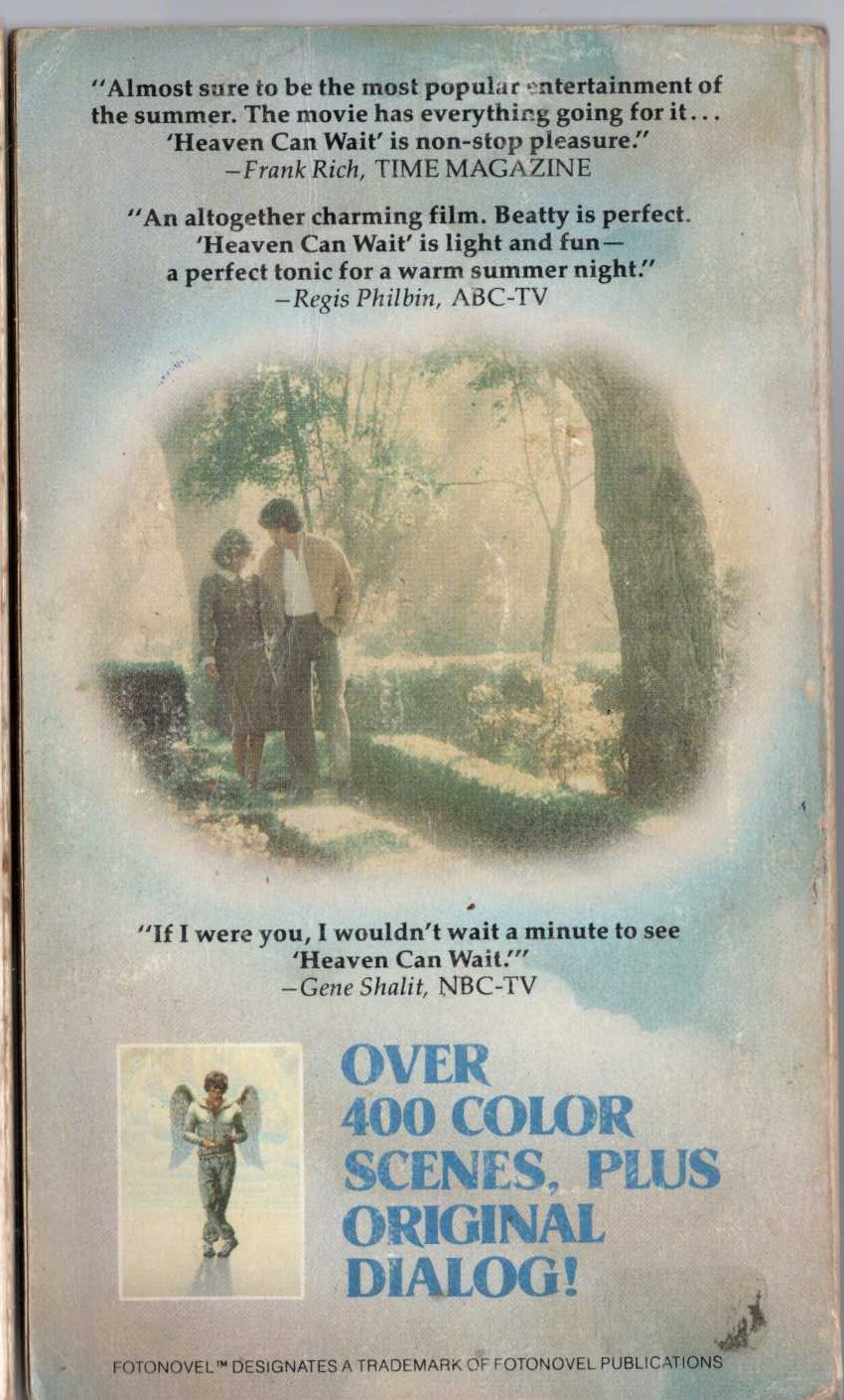 HEAVEN CAN WAIT (Fotonovel) magnified rear book cover image