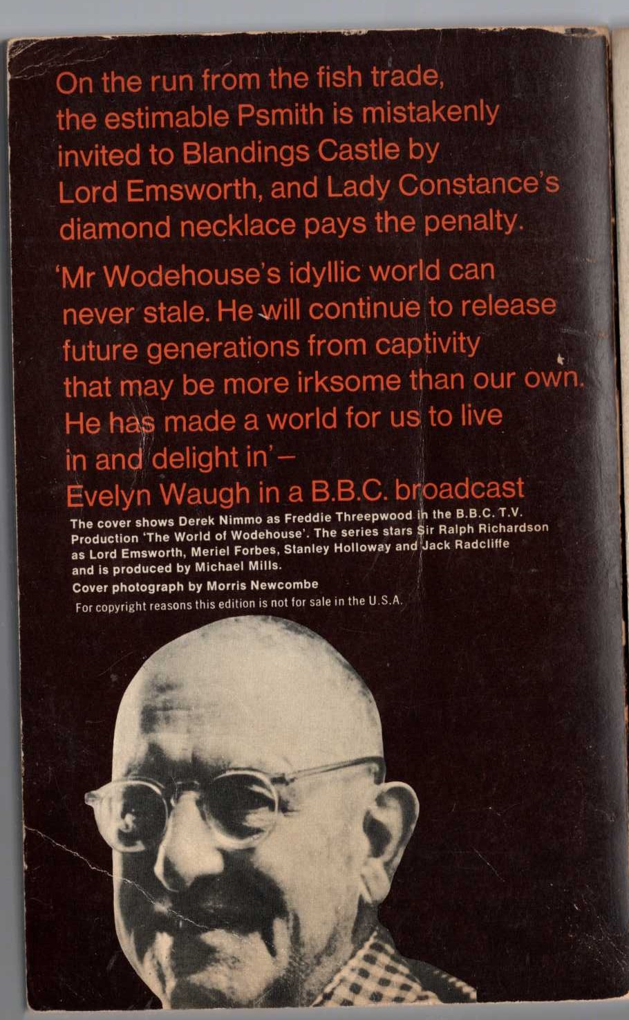 P.G. Wodehouse  LEAVE IT TO PSMITH (Derek Nimmo) magnified rear book cover image