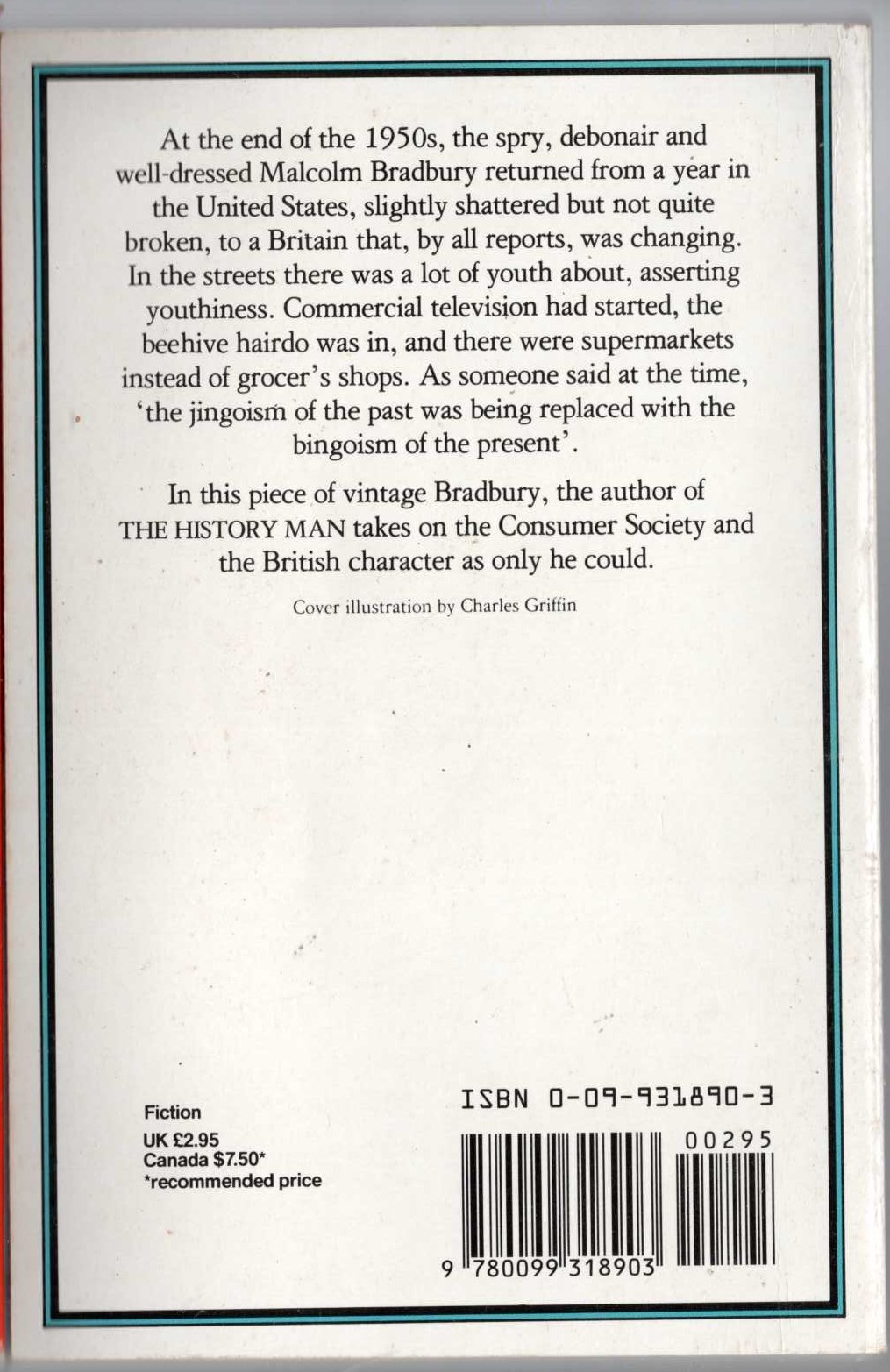 Malcolm Bradbury  ALL DRESSED UP AND NOWHERE TO GO magnified rear book cover image