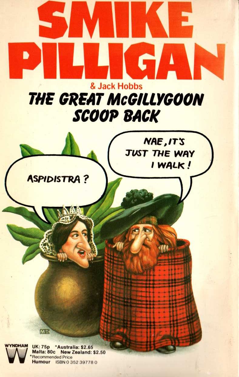 (Spike Milligan & Jack Hobbs) THE GREAT McGONAGALL SCRAPBOOK magnified rear book cover image