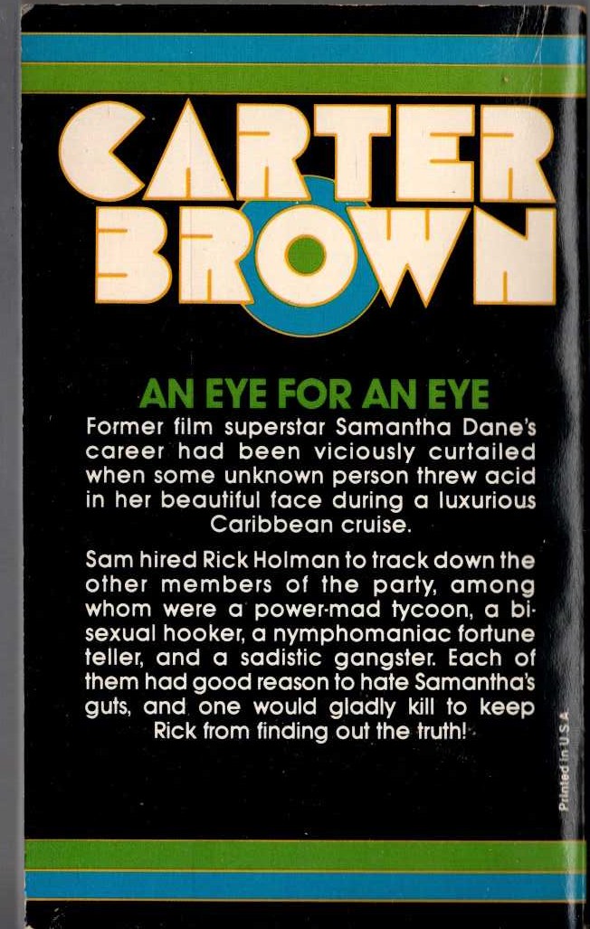 Carter Brown  SEE IT AGAIN, SAM magnified rear book cover image