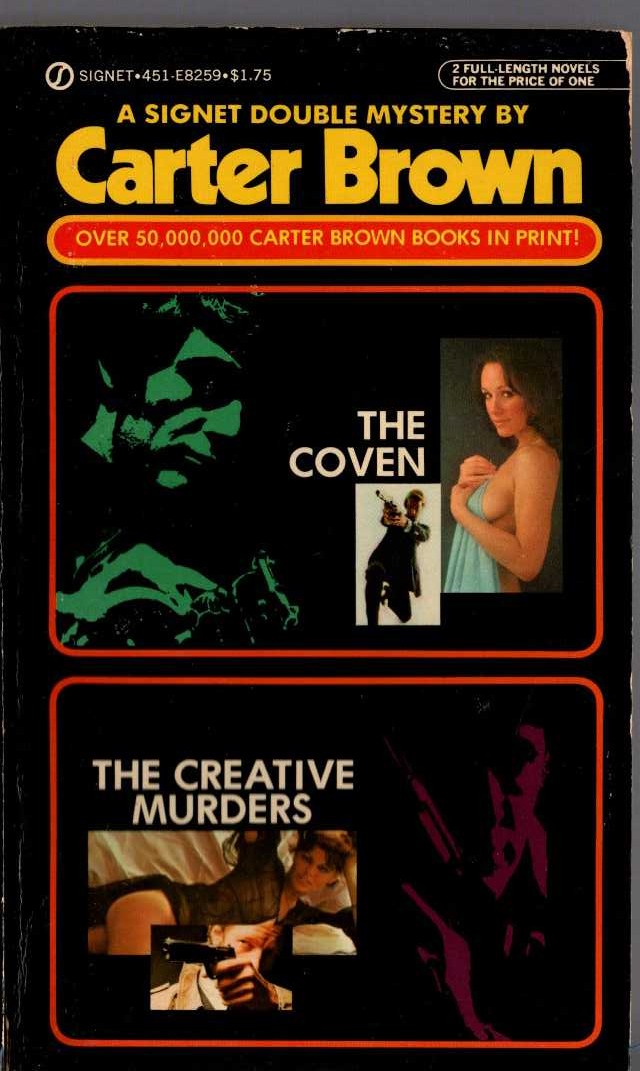 Carter Brown  THE COVEN and THE CREATIVE MURDERS front book cover image